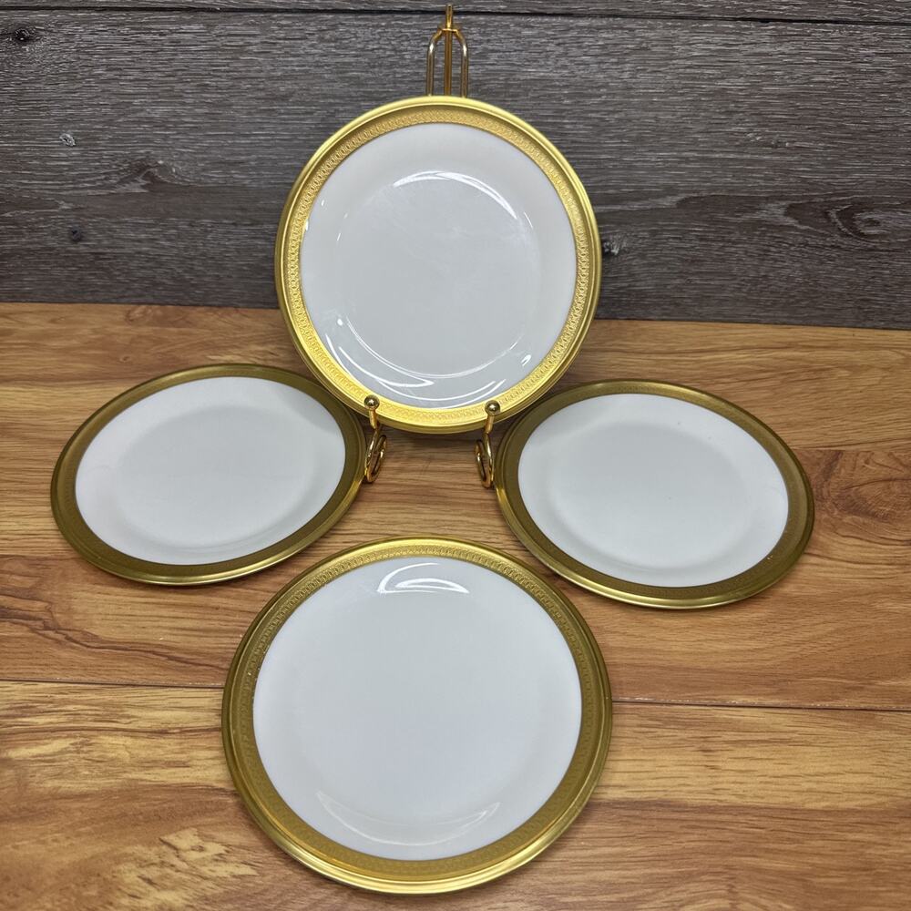 Lenox Aristocrat Gold Encrusted 6-3/8” Bread Plates Set Of 4